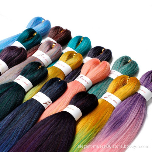 20" 26" Yaki Straight wholesale high temperature quality ez  prestretched ombre jumbo synthetic braiding hair extension